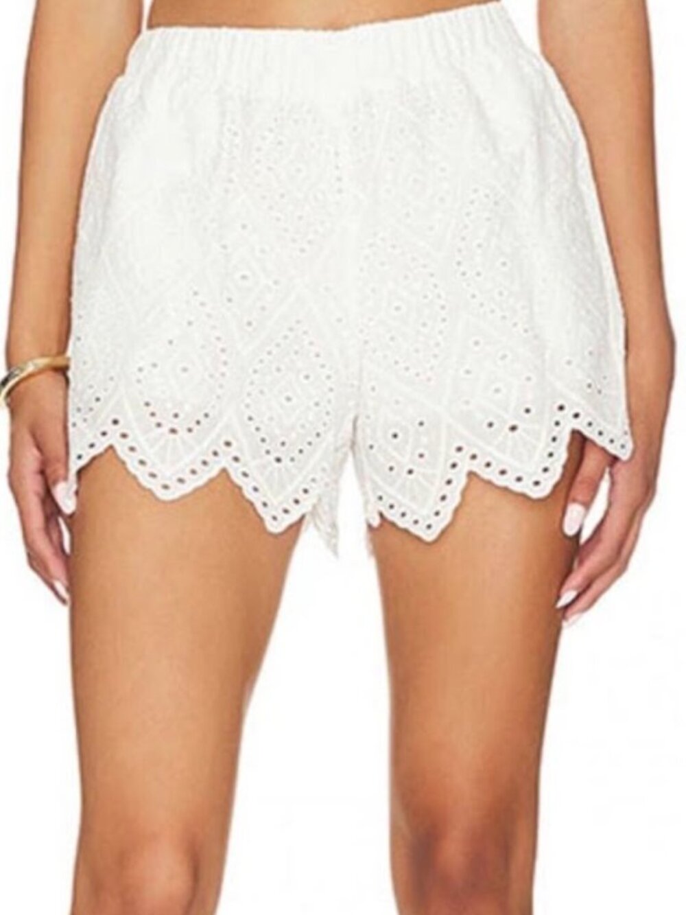 NWT MISA Los Angeles White Eyelet Embroidered Shorts